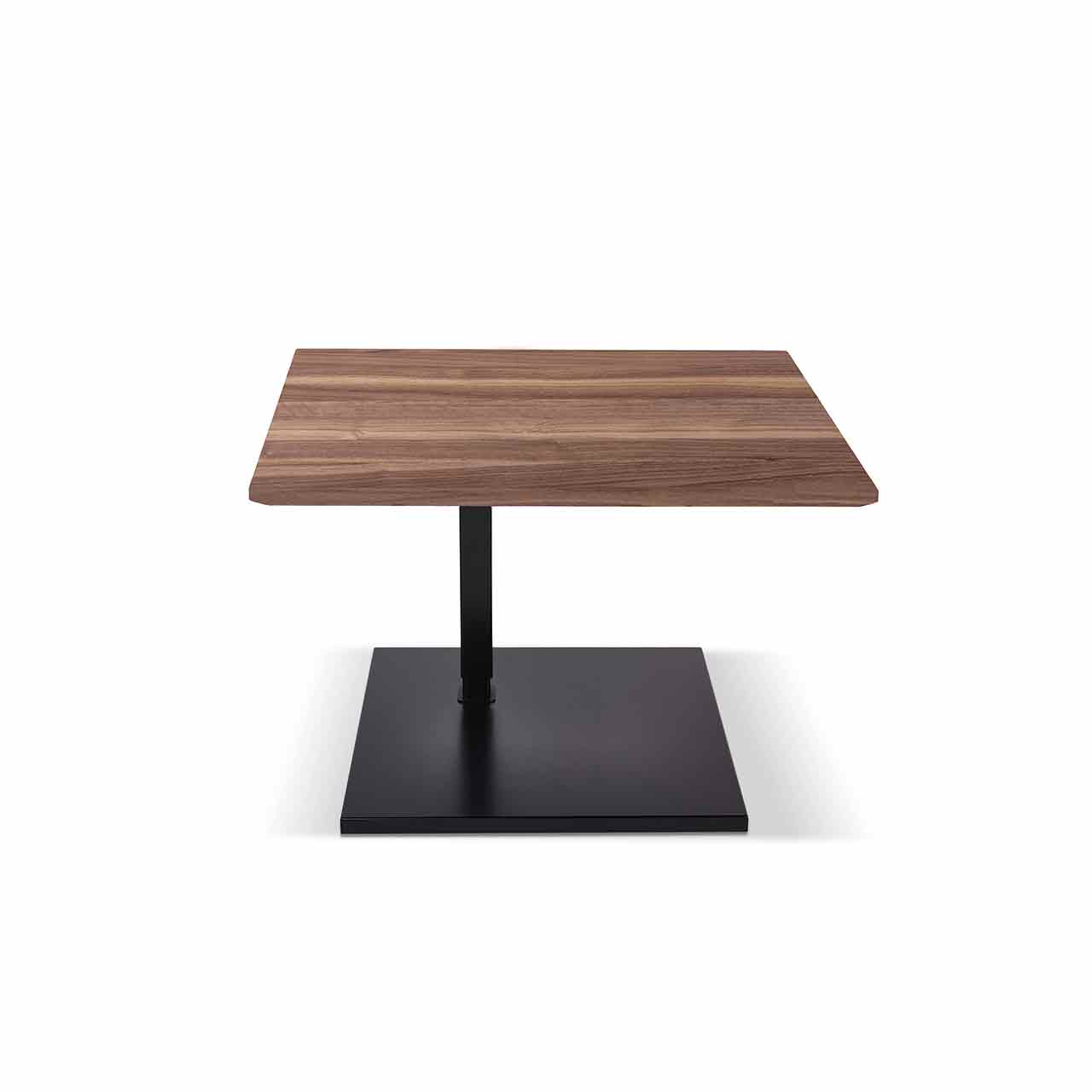 Ronald Schmitt – Beistelltisch Kolo K 726 - unten | Tischplatte Massivholz Nussbaum, Sockel schwarz 