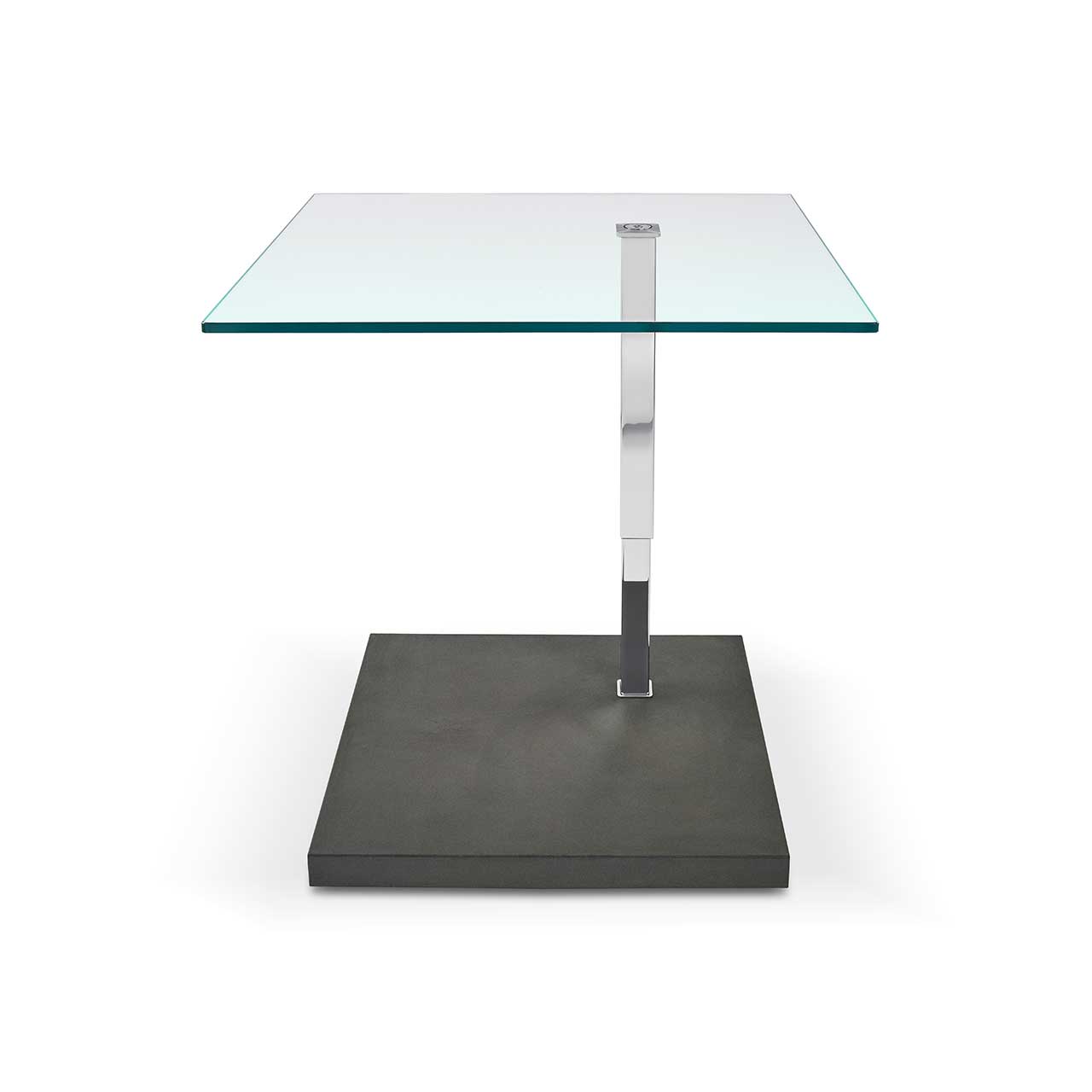 Ronald Schmitt – Beistelltisch Jacky K 926 - oben | Tischplatte Floatglas, Sockel Betonoptik dark