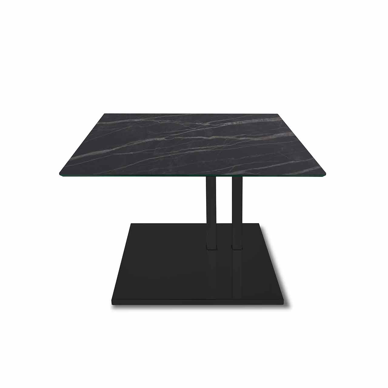 Ronald Schmitt – Beistelltisch Doppio K 925 | Tischplatte Keramik Noir Desire, Bodenplatte MDF schwarz