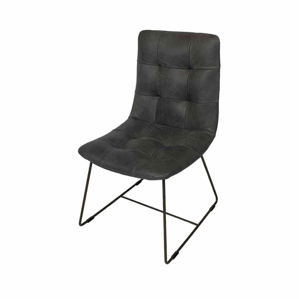Ronald Schmitt –Stuhl mit Kufen LEO RST 233 | Bezug Vintage schwarz, Gestell schwarz